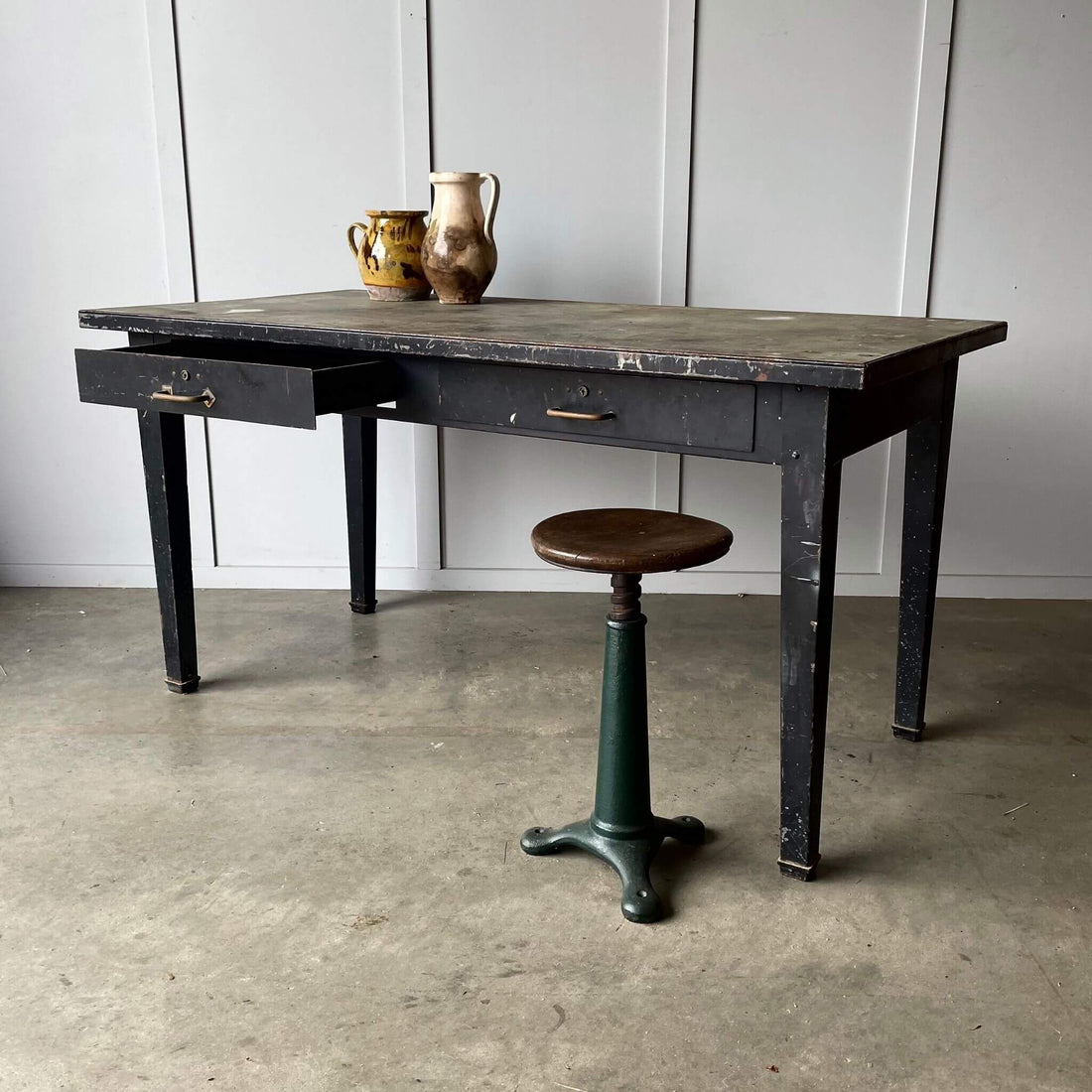 Antique furniture vintage workshop table