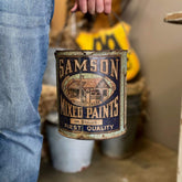 An old auckland samson paint tin