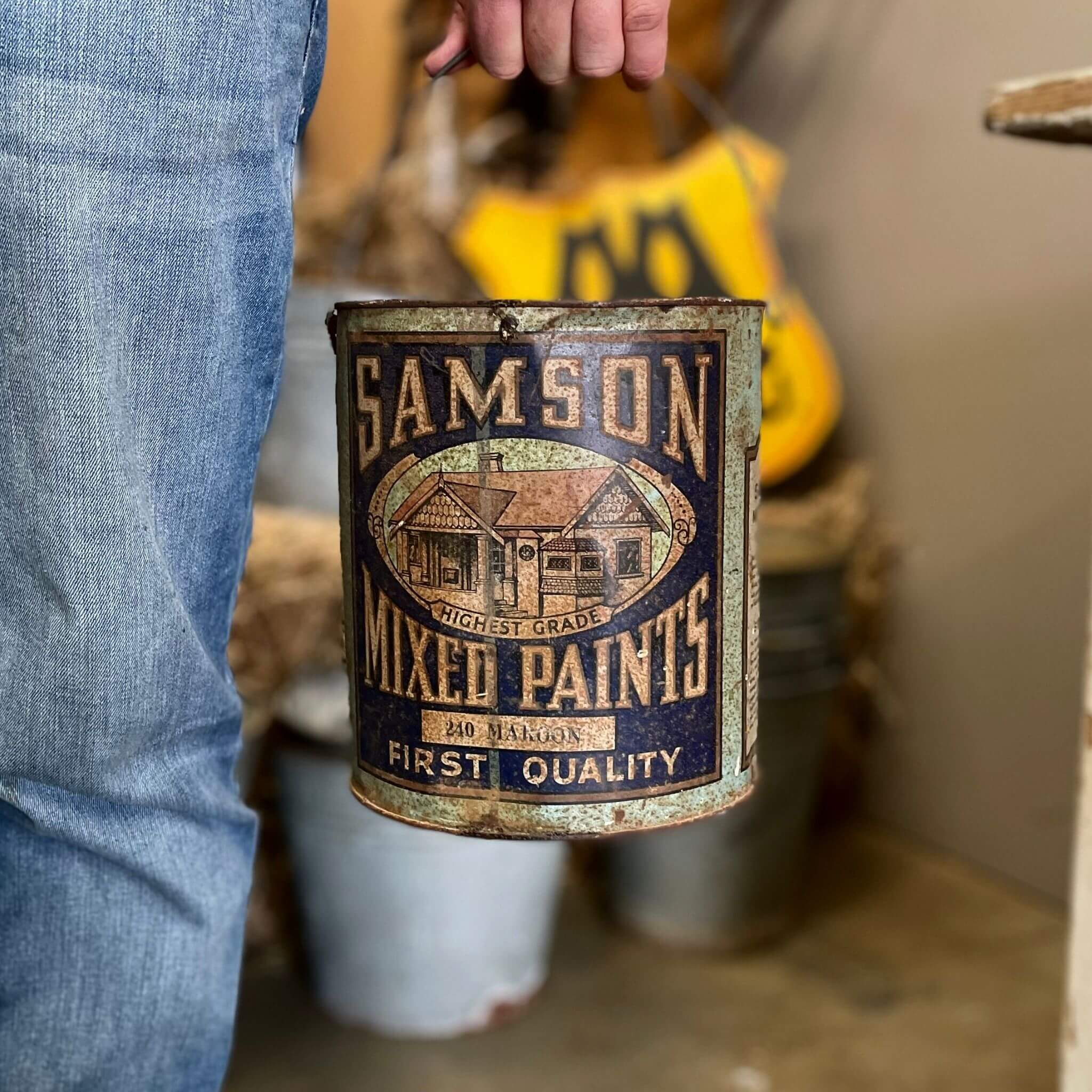 An old auckland samson paint tin